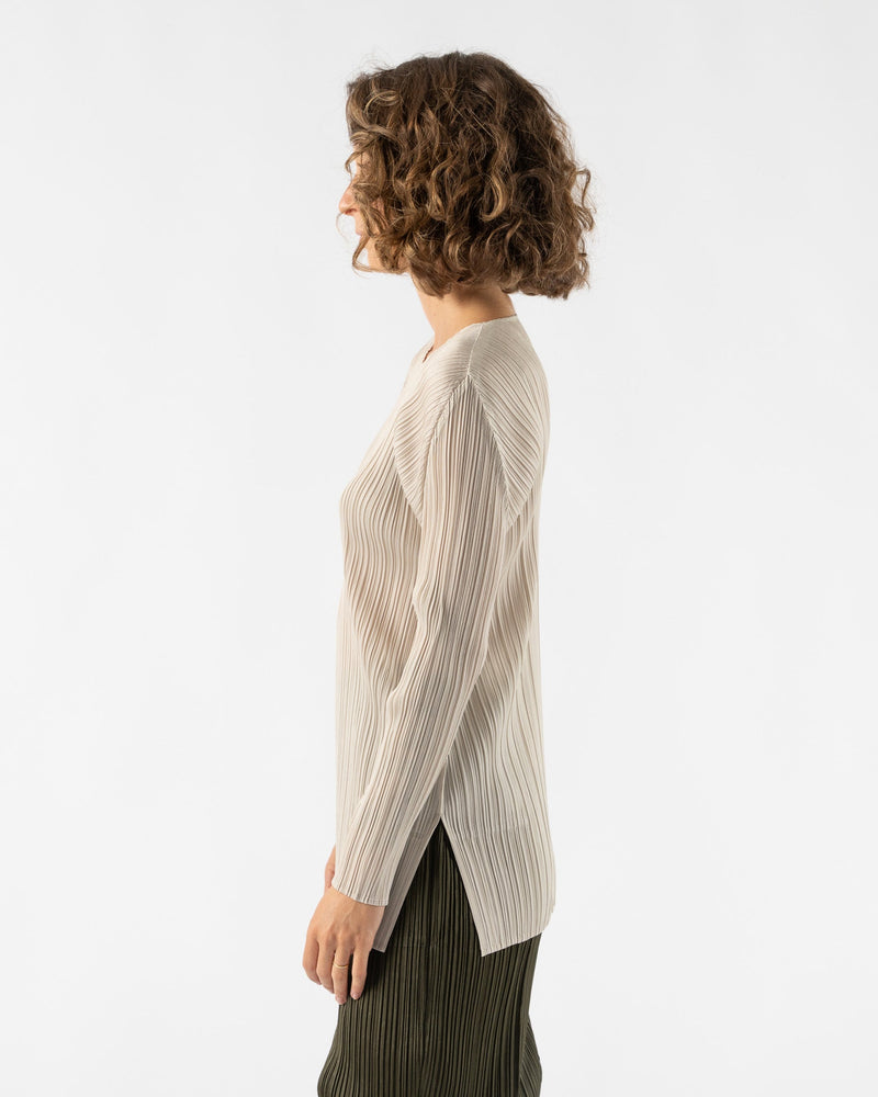 Pleats Please Issey Miyake September Monthly Colors Top in Greige