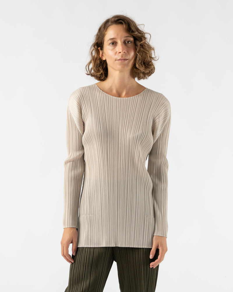 Pleats Please Issey Miyake September Monthly Colors Top in Greige
