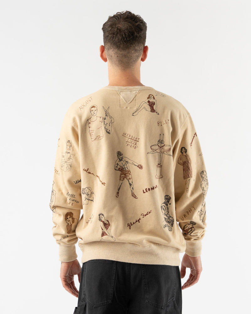 Samuel Zelig High Dive Crewneck in Beige Curated at Jake and Jones