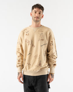 Samuel Zelig High Dive Crewneck in Beige Curated at Jake and Jones