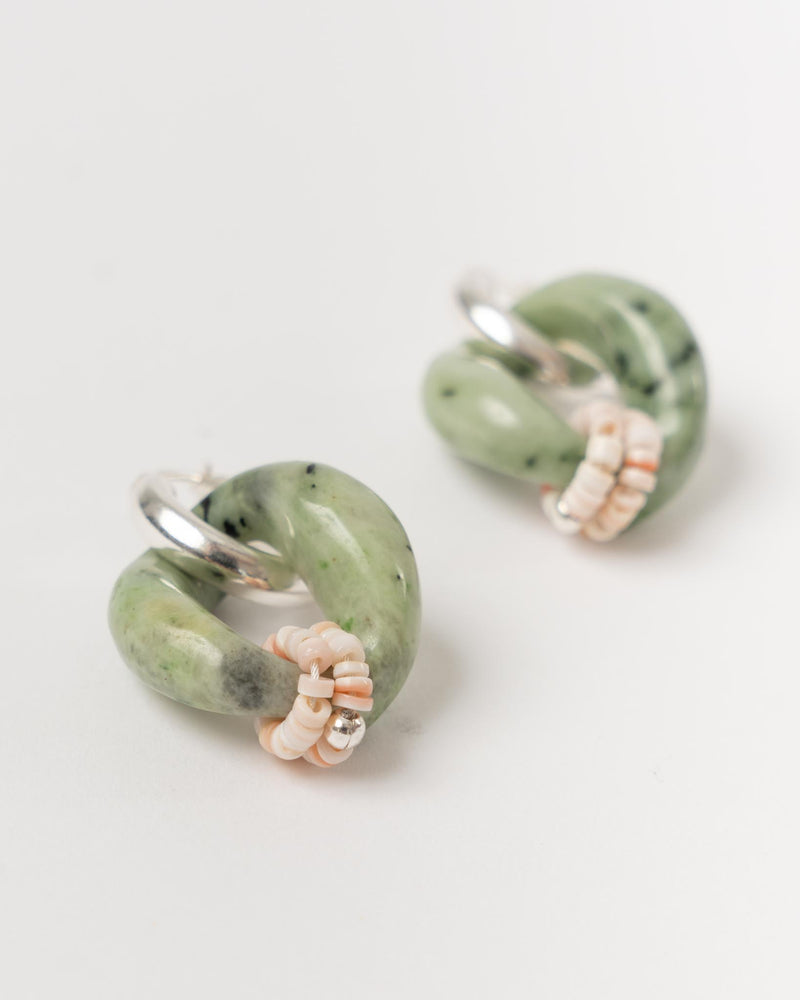 Geometric Green Jasper Earrings