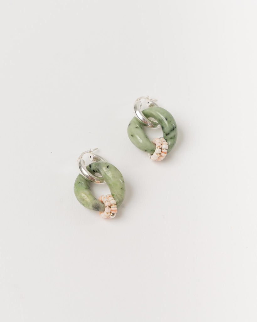 Fairy green jasper and green garnet earrings  Kolekto