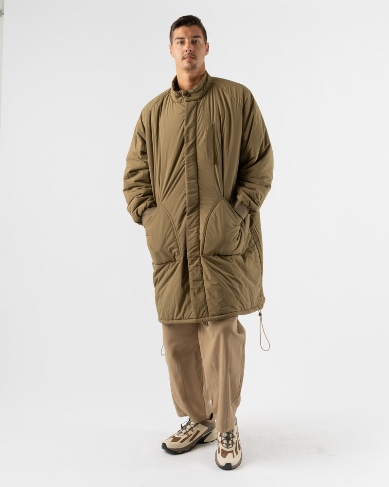 Satta Lightly Padded Parka in Olive Drab Curated at Jake and Jones