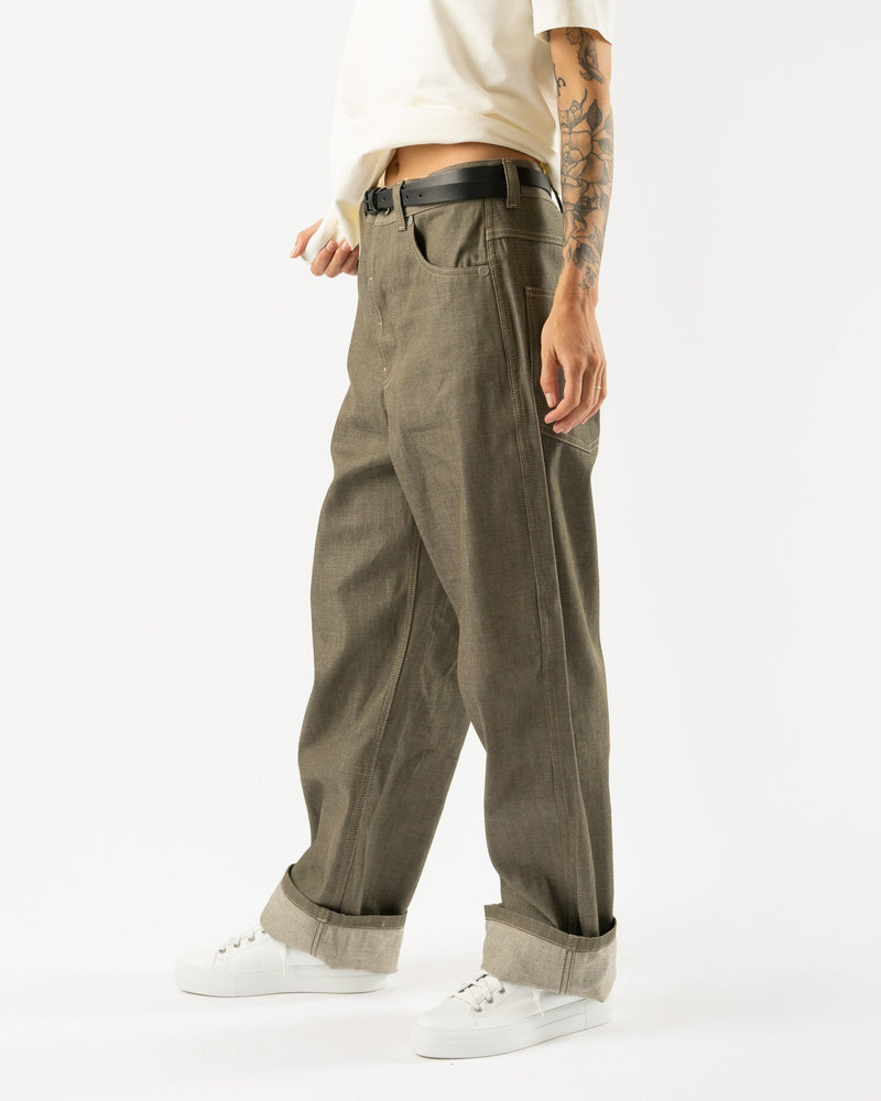 Sofie D'Hoore Peggy Deco 5 Pocket Jeans in Woven Khaki