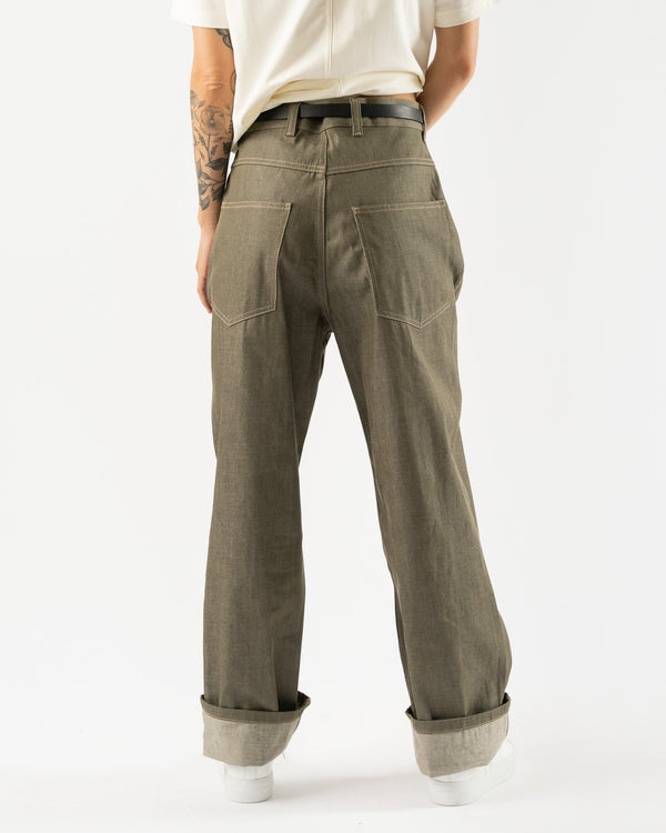 Sofie D'Hoore Peggy Deco 5 Pocket Jeans in Woven Khaki