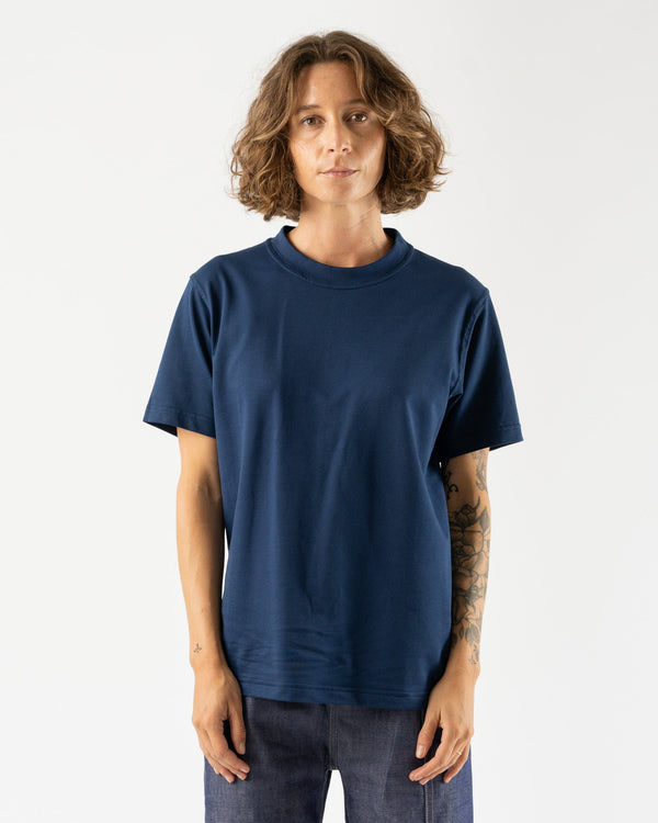 Sofie-DHoore-Tag-Short-Sleeve-T-Shirt-with-Fine-Fleece-in-Knit-Navy-Santa-Barbara-Boutique-Jake-and-Jones-Sustainable-Fashion
