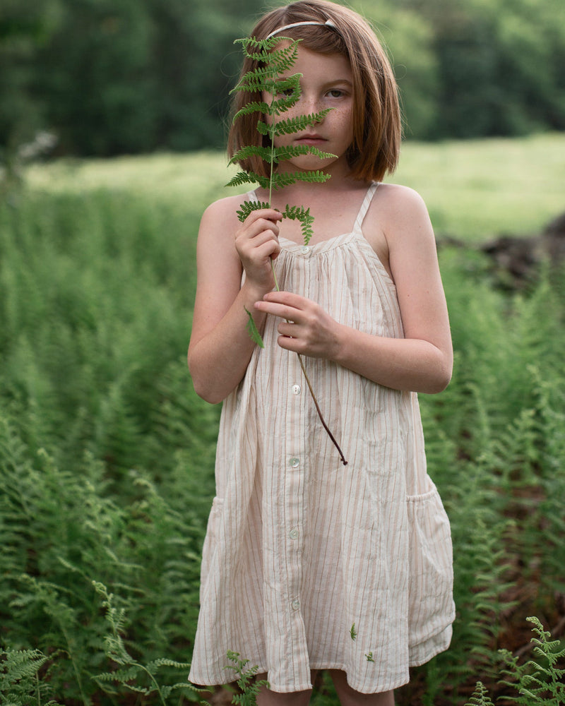 Soor Ploom Prim Dress in Chalk Stripe Curated at Jake and Jones