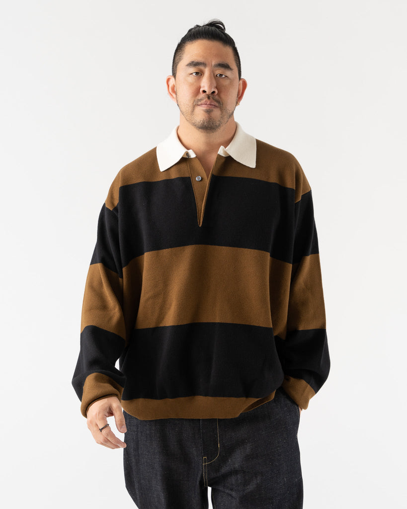 Studio Nicholson Tarak Knit in Peat and Black Stripe